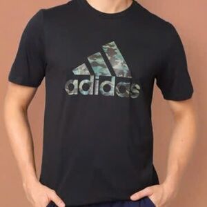 Adidas Men's Black Camo Badge of Sport T-Shirt Size XL